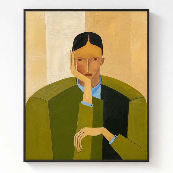 Abstract Art Painting - Contemplative Figure