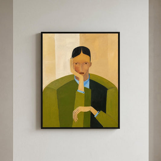 Abstract Art Painting - Contemplative Figure