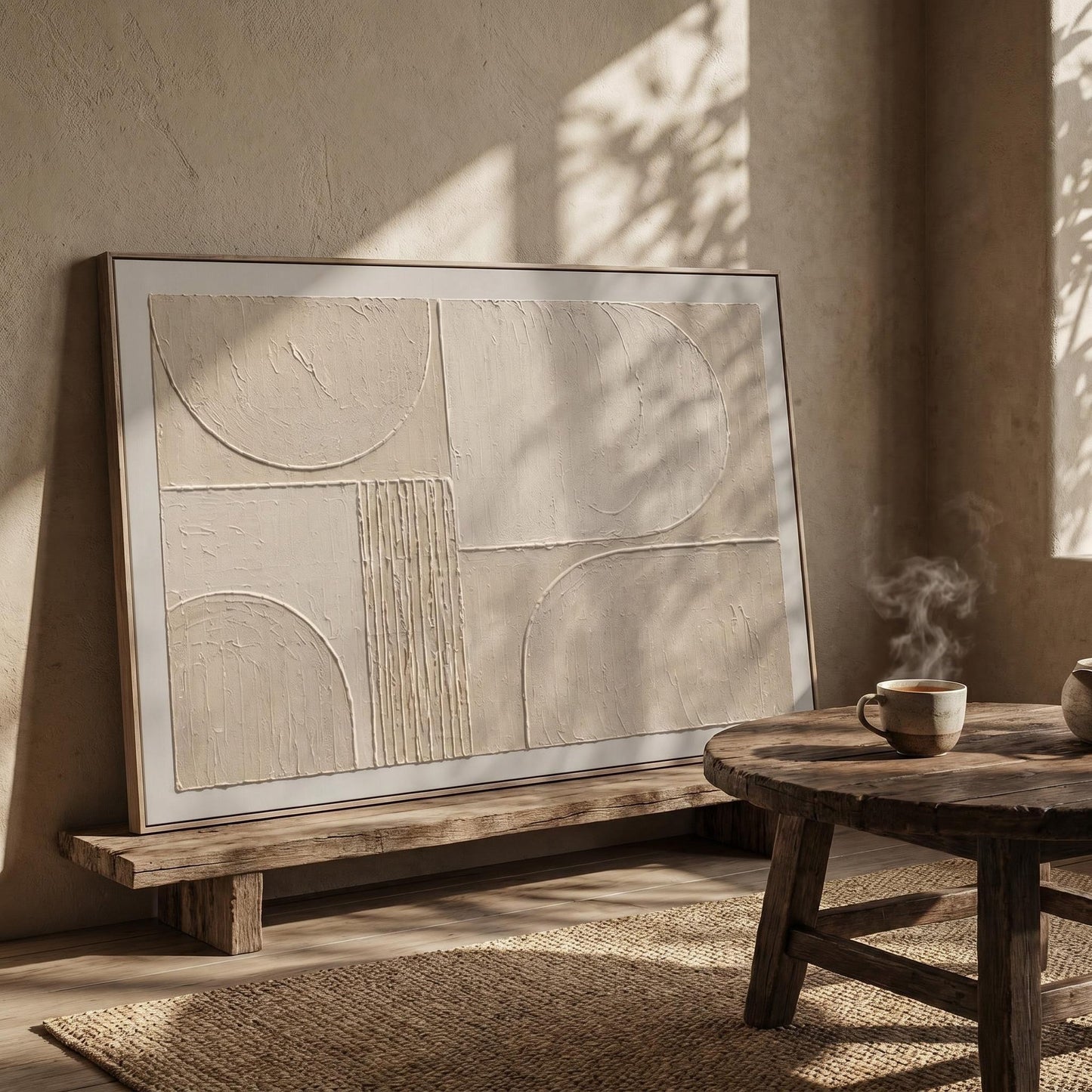 Wabi-Sabi Wall Art - Textured Arcs