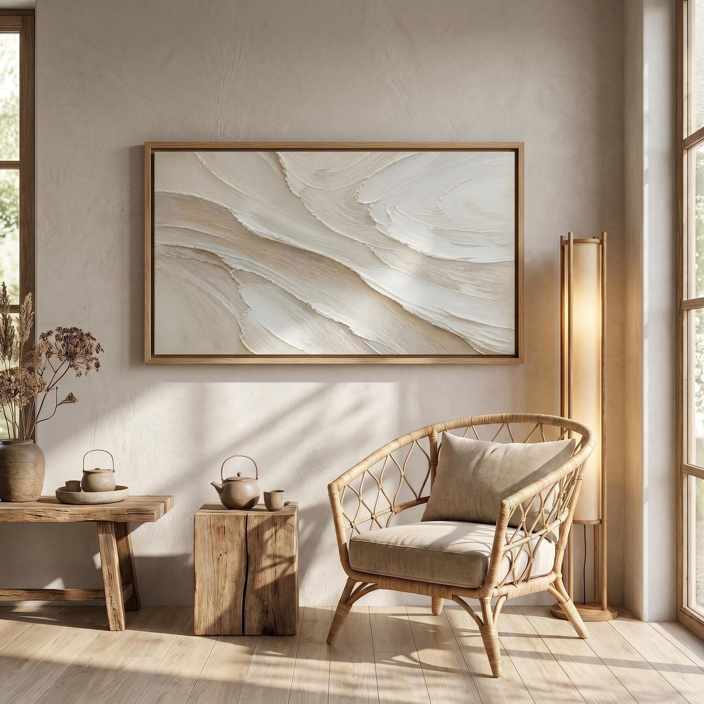Wabi-Sabi Wall Art - Earthy Textured Tides