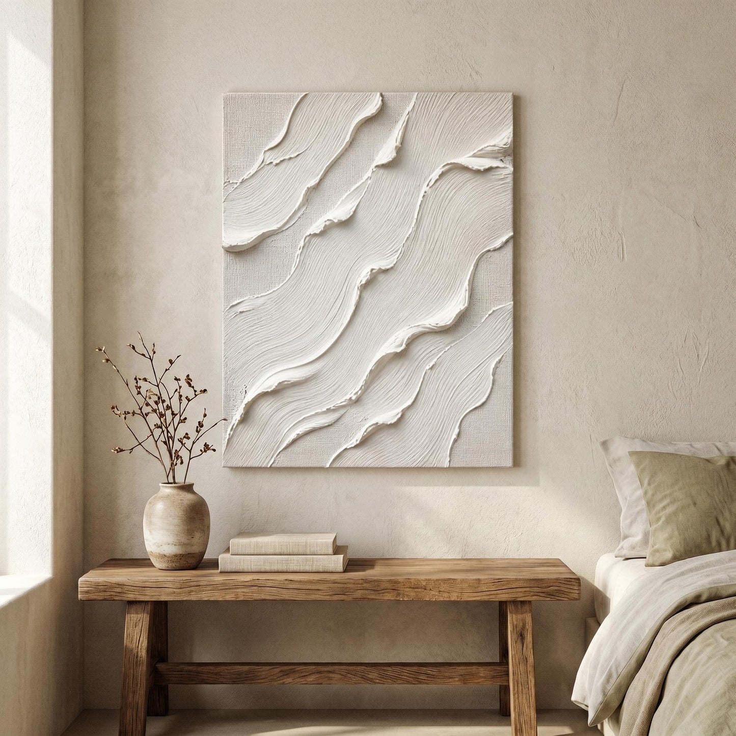 Wabi-Sabi Wall Art - White Flow