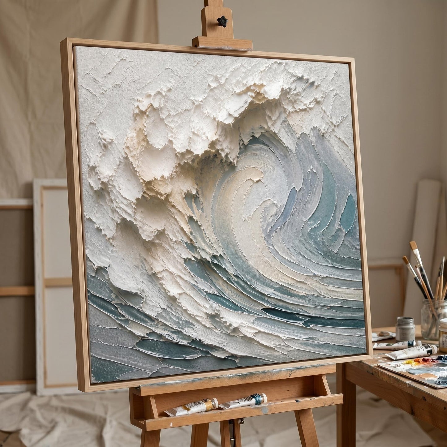 3D Textured Painting - Coastal Wave Crest