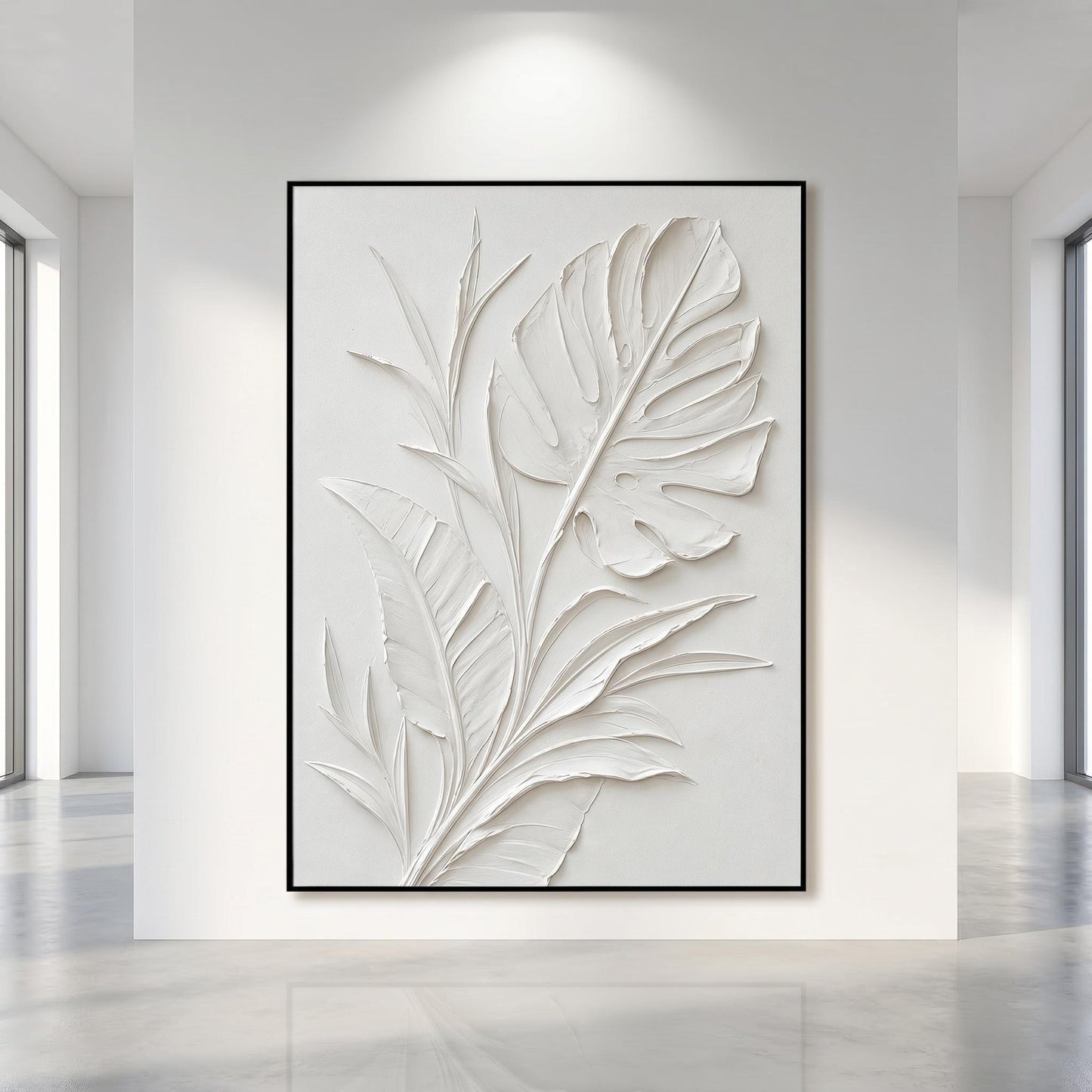 Minimalism - White Botanical Relief