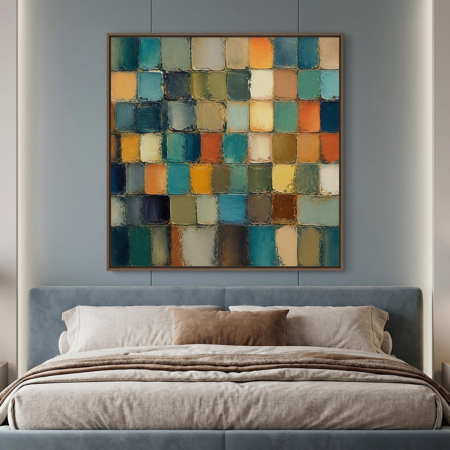 3D Textured Painting - Vintage Color Tiles