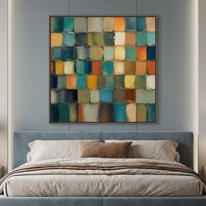 3D Textured Painting - Vintage Color Tiles