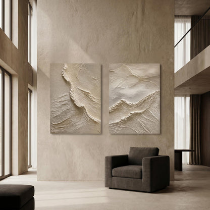 3D Textured Painting - Textured Terrain Diptych