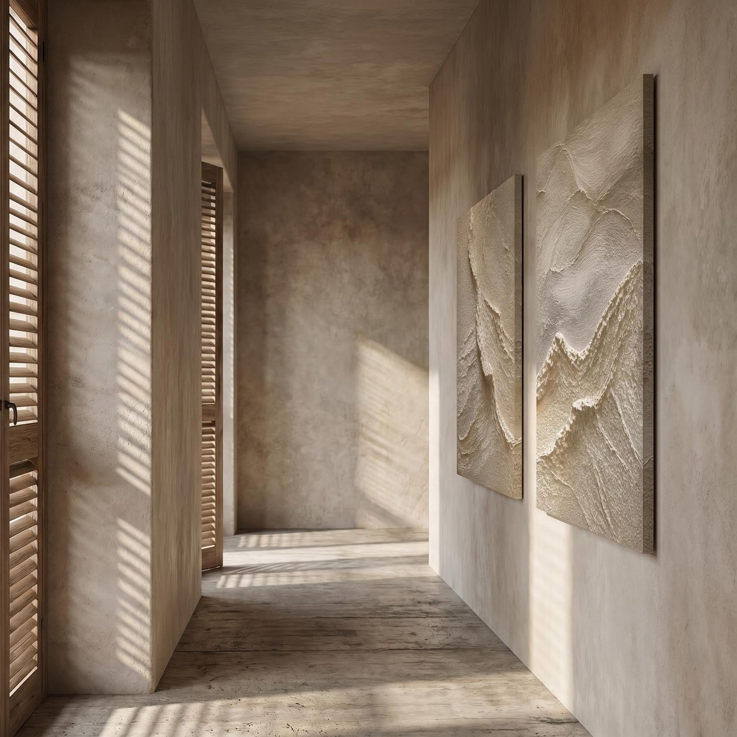 3D Textured Painting - Textured Terrain Diptych