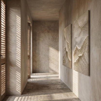 3D Textured Painting - Textured Terrain Diptych