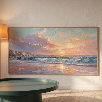 Contemporary Wall Art - Sunset Coastal Glow