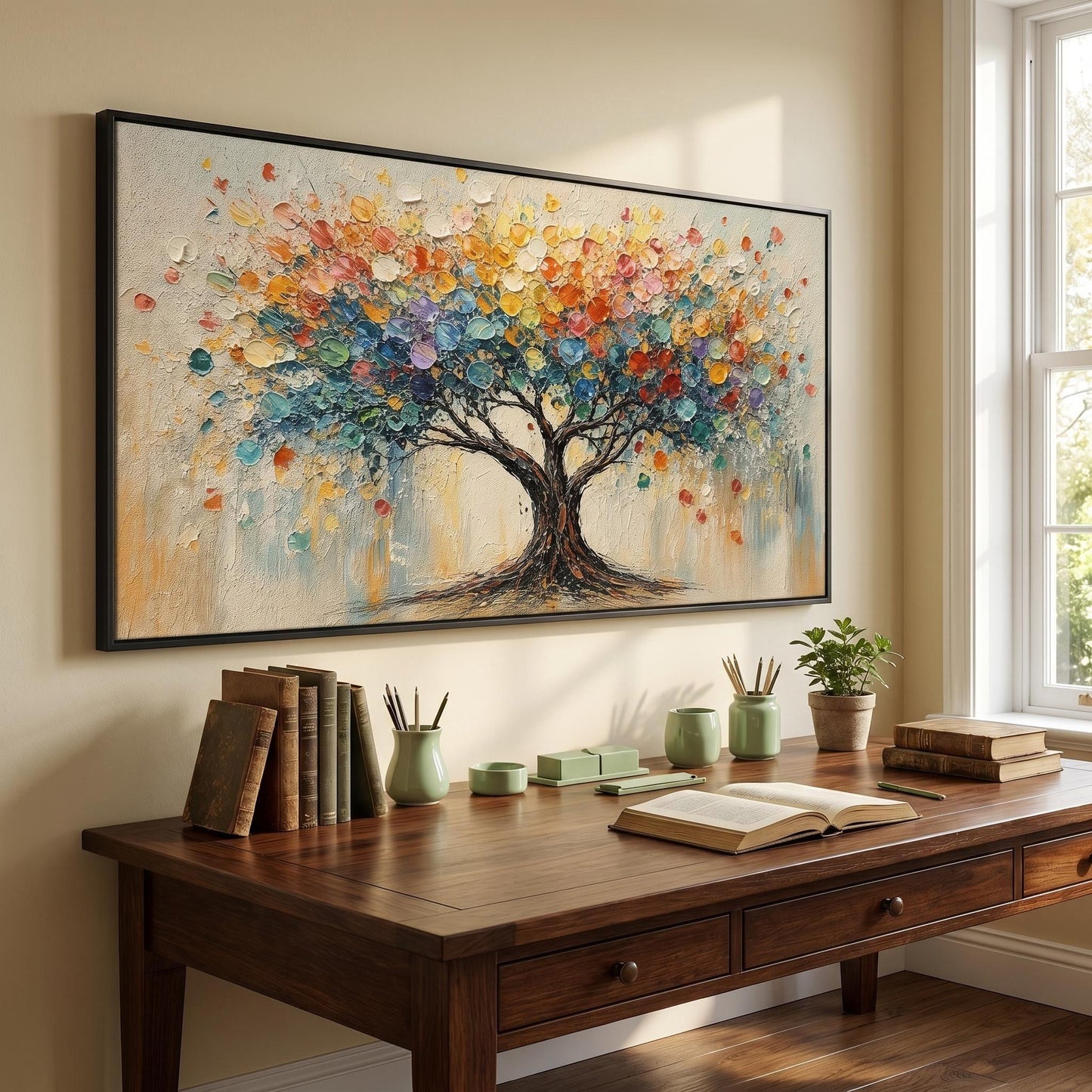 3D Textured Painting - Rainbow Tree of Life