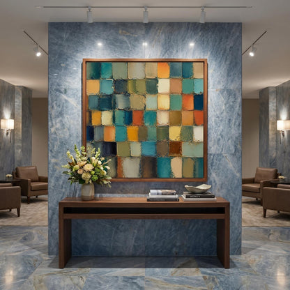 3D Textured Painting - Vintage Color Tiles