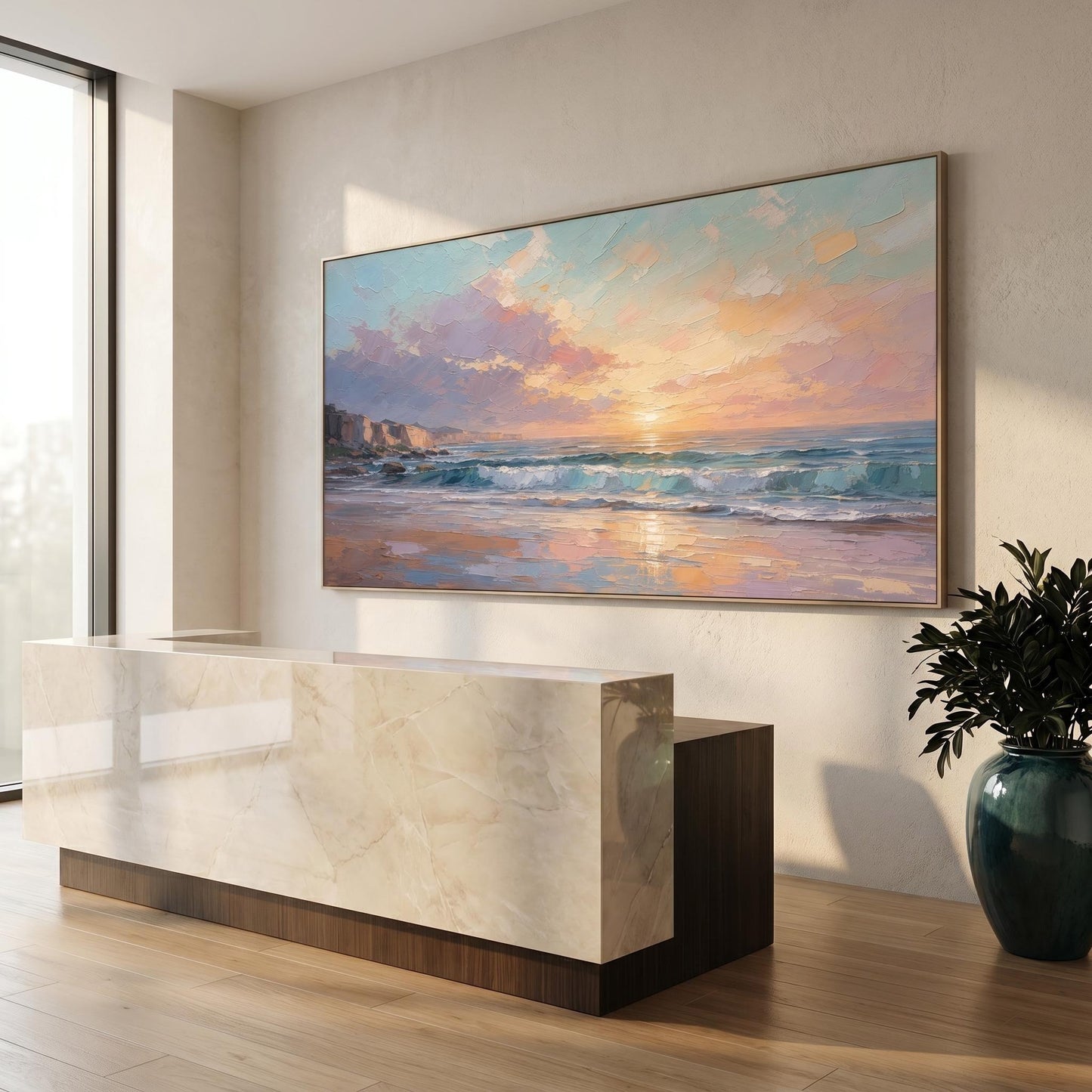 Contemporary Wall Art - Sunset Coastal Glow