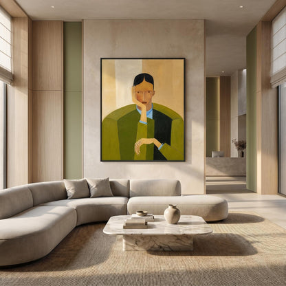 Abstract Art Painting - Contemplative Figure