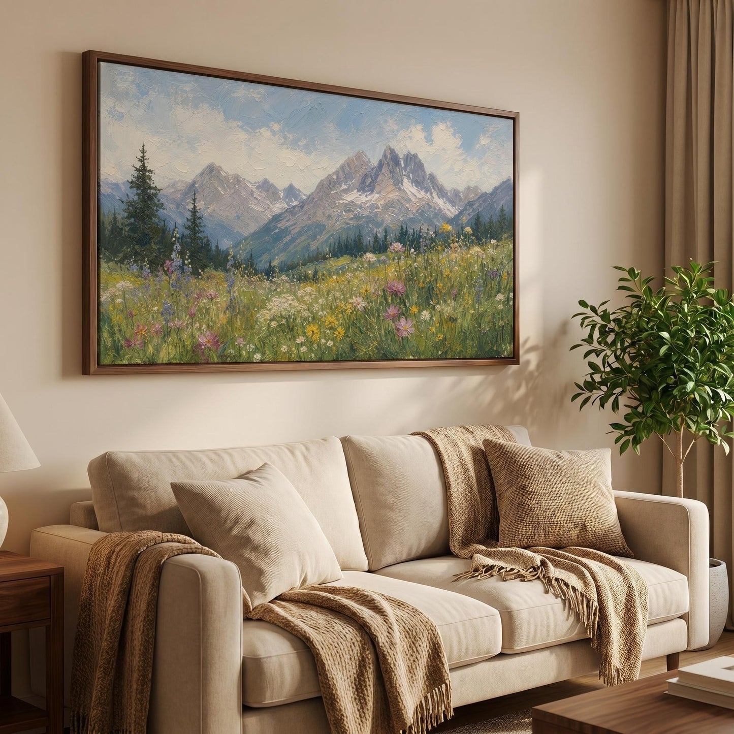 Wabi-Sabi Wall Art - Textured Mountain Meadow