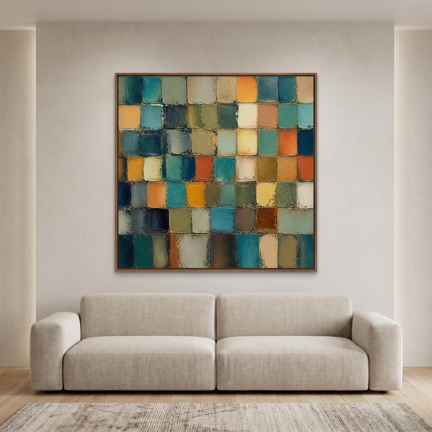 3D Textured Painting - Vintage Color Tiles