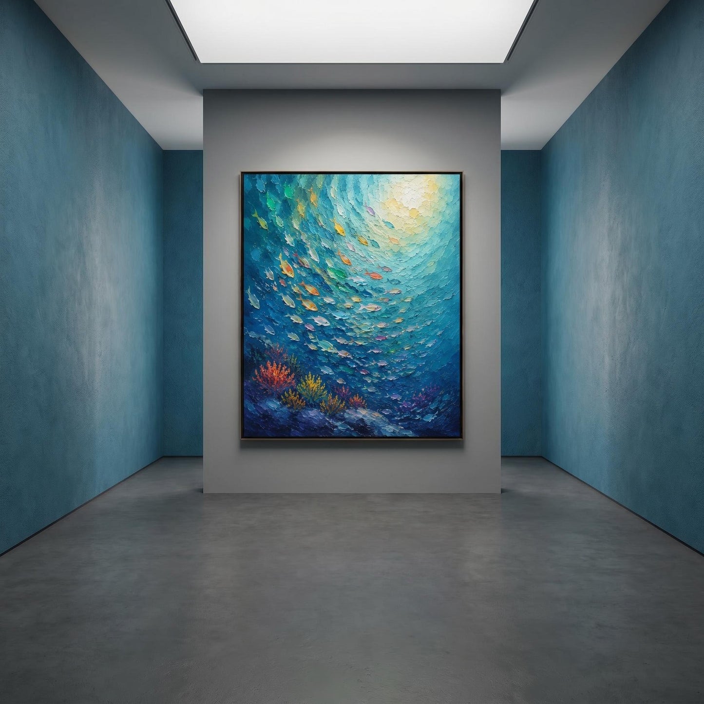 Colorful Painting - Underwater School of Fish