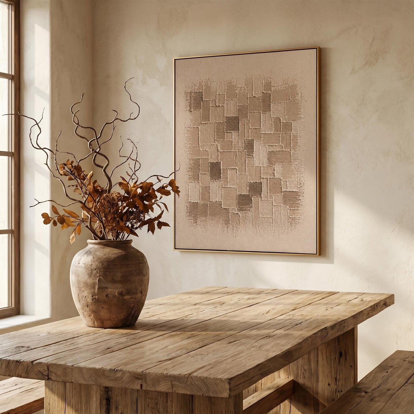 Wabi-Sabi Wall Art - Textured Mosaic