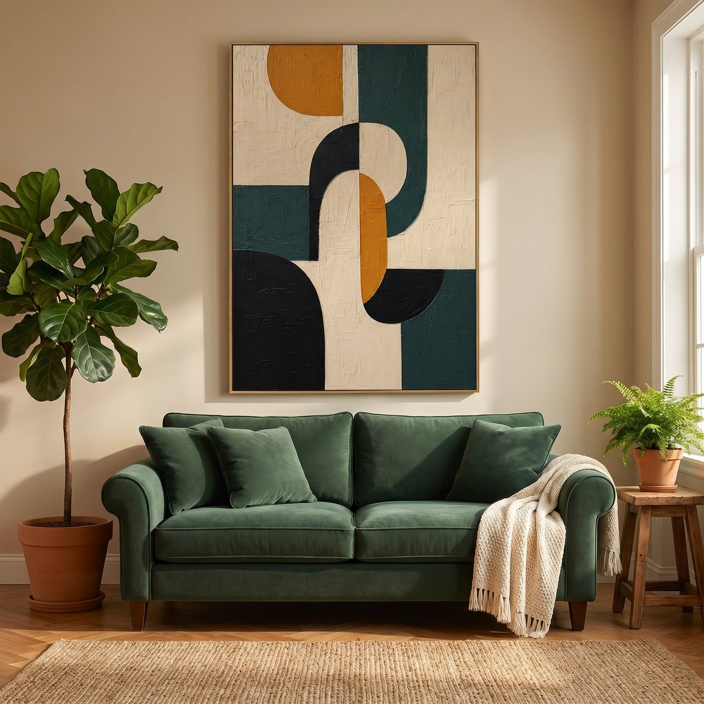 Abstract Art Painting - Geometric Echo