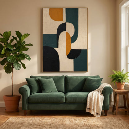 Abstract Art Painting - Geometric Echo