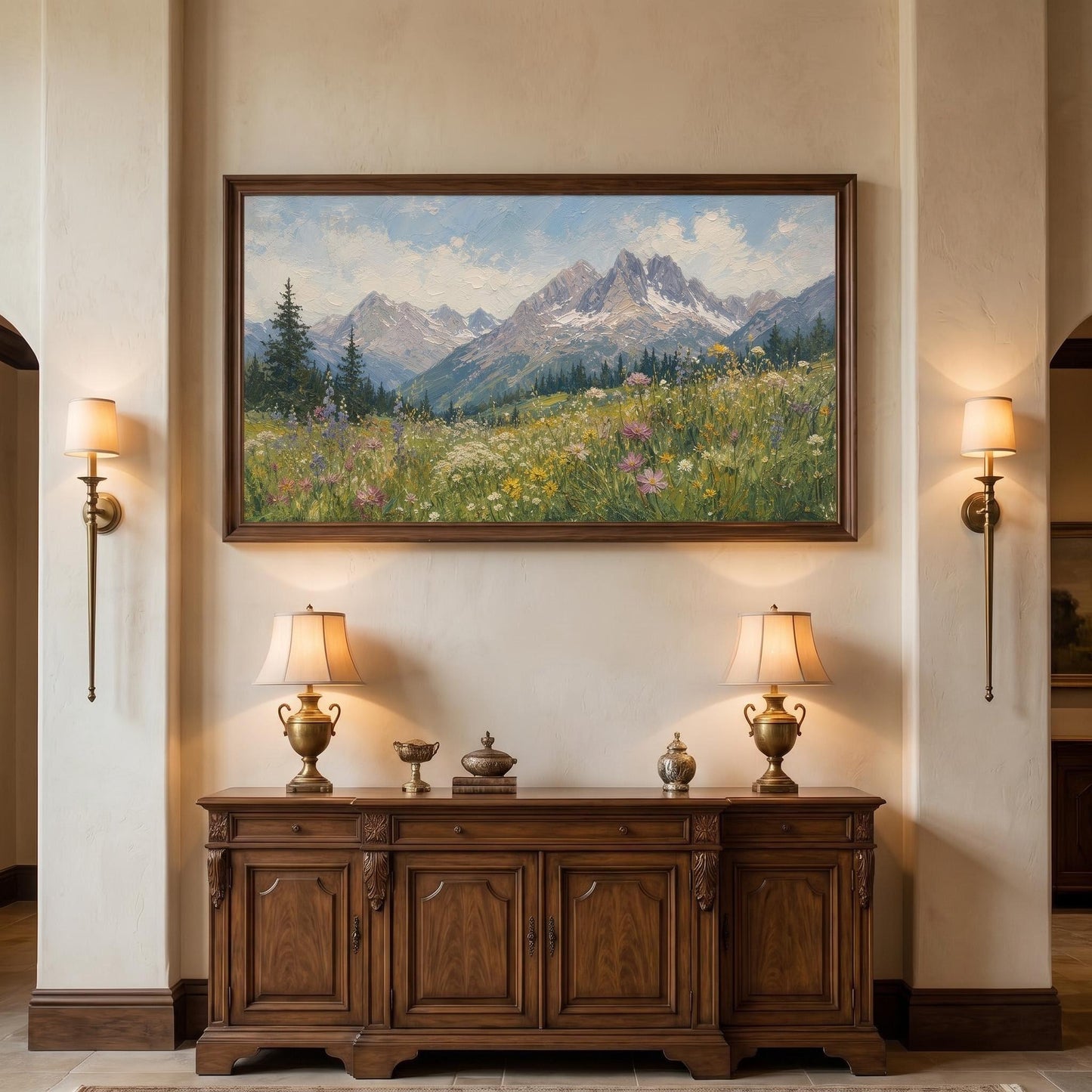 Wabi-Sabi Wall Art - Textured Mountain Meadow