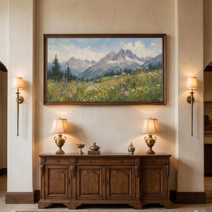 Wabi-Sabi Wall Art - Textured Mountain Meadow