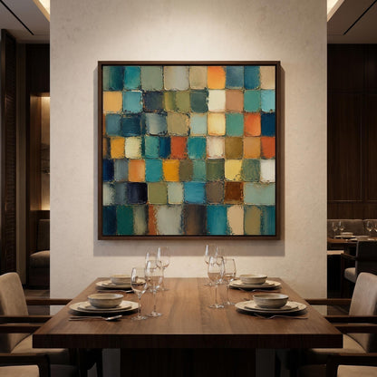 3D Textured Painting - Vintage Color Tiles