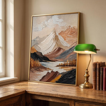 3D Textured Painting - Golden Peak Lake
