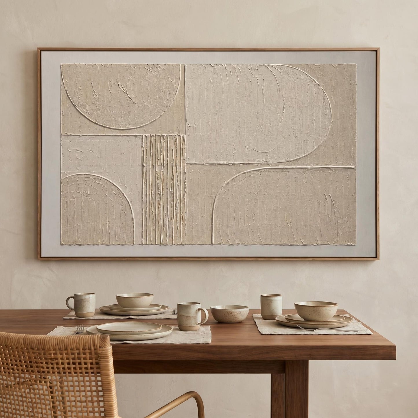 Wabi-Sabi Wall Art - Textured Arcs