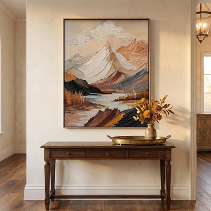 3D Textured Painting - Golden Peak Lake
