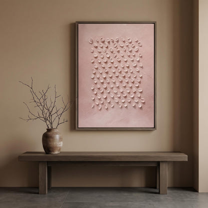 Wabi-Sabi Wall Art - Dusty Pink Textured Ripples