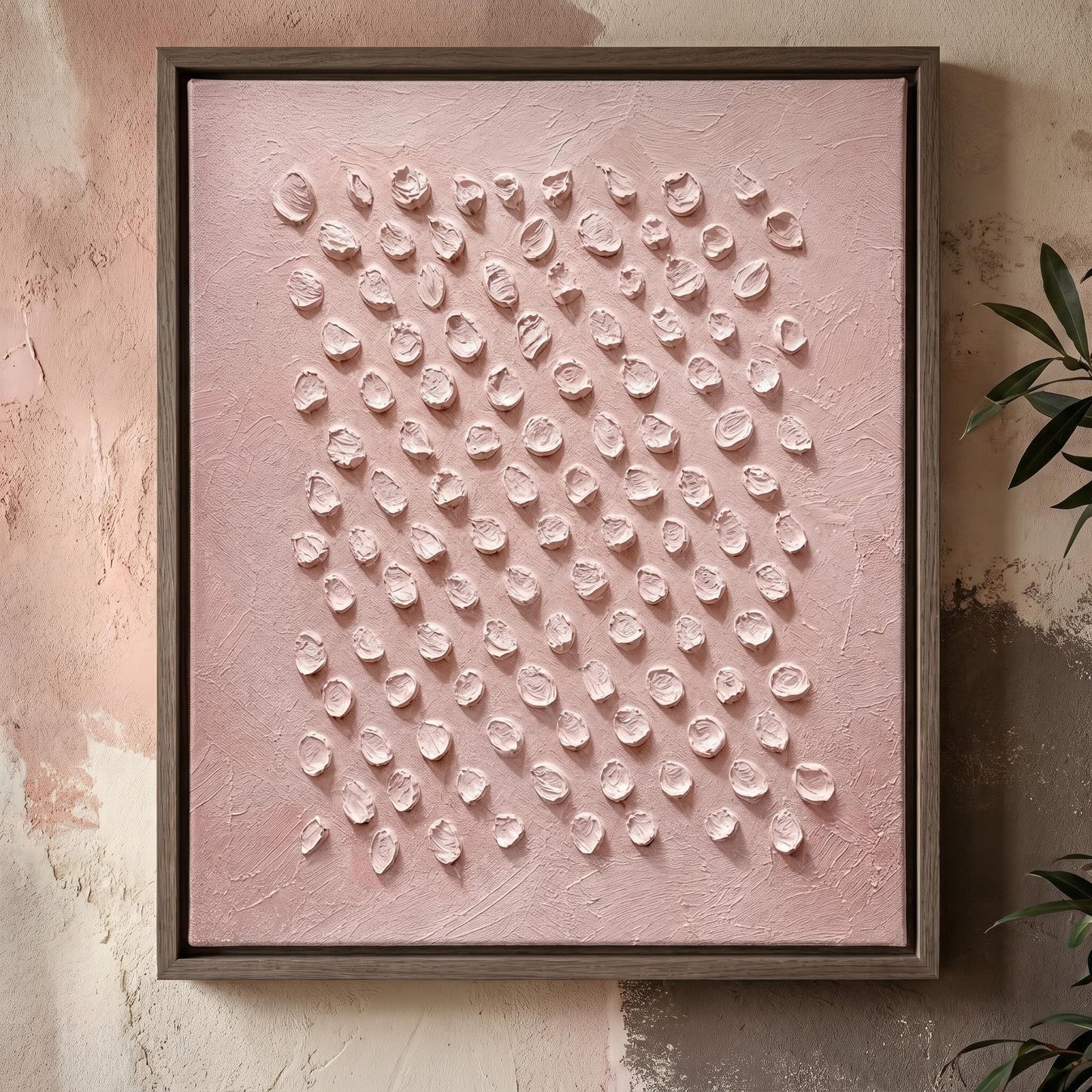 Wabi-Sabi Wall Art - Dusty Pink Textured Ripples