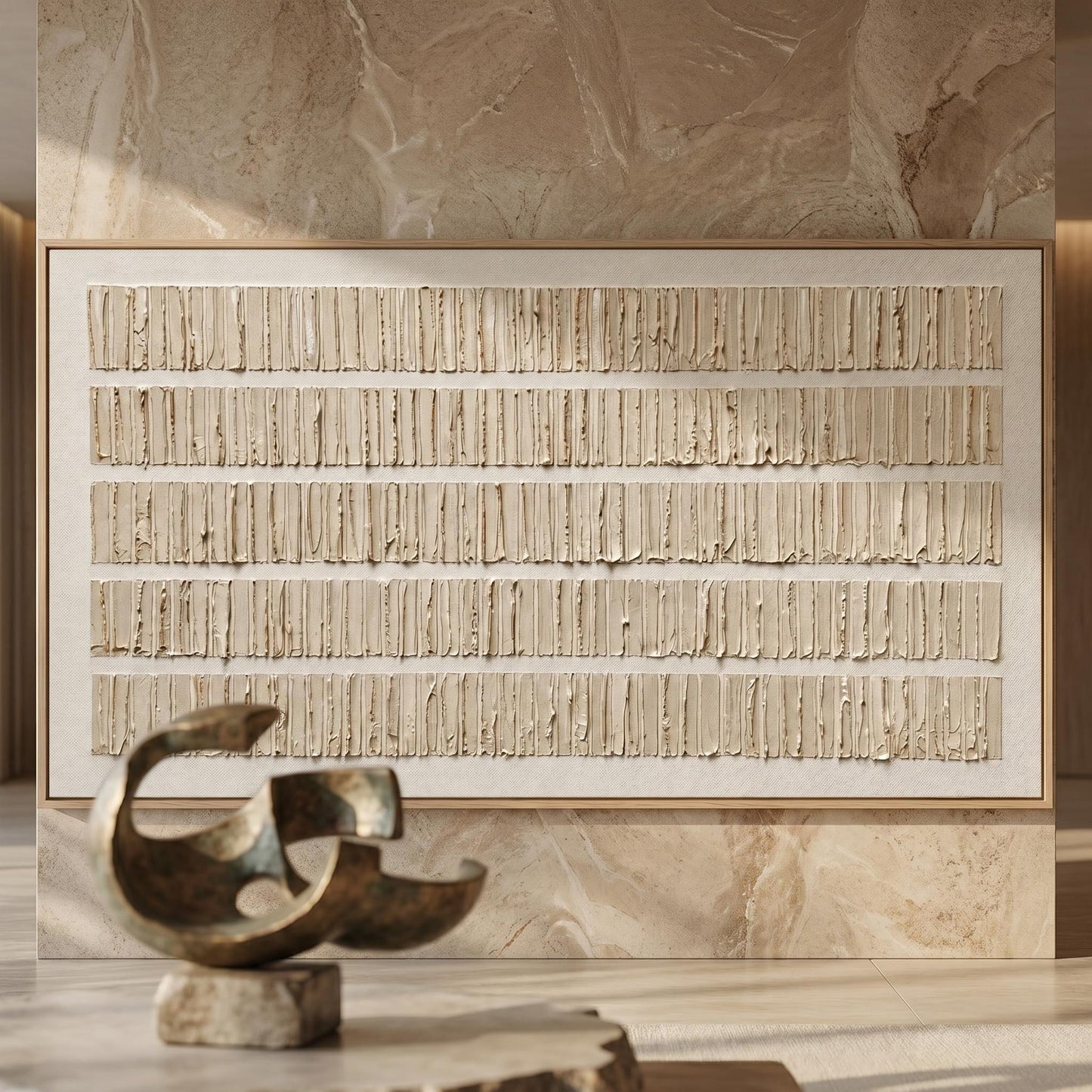 Wabi-Sabi Wall Art - Textured Linen Rows