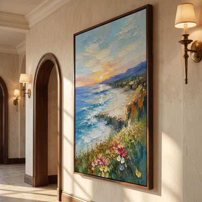 3D Textured Painting - Coastal Sunset Bluff