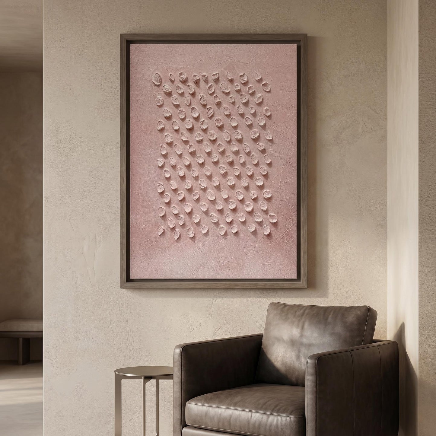 Wabi-Sabi Wall Art - Dusty Pink Textured Ripples