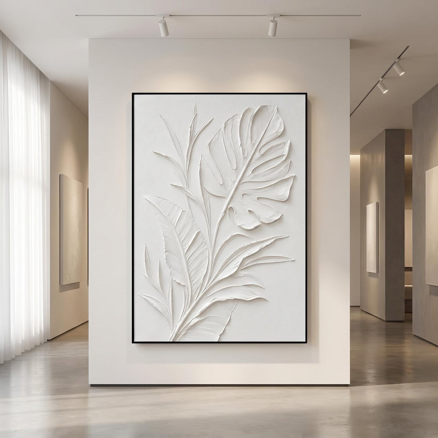 Minimalism - White Botanical Relief
