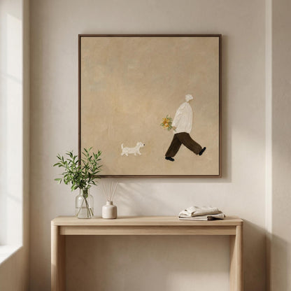 Minimalism - Stroll with Flowers & Pup