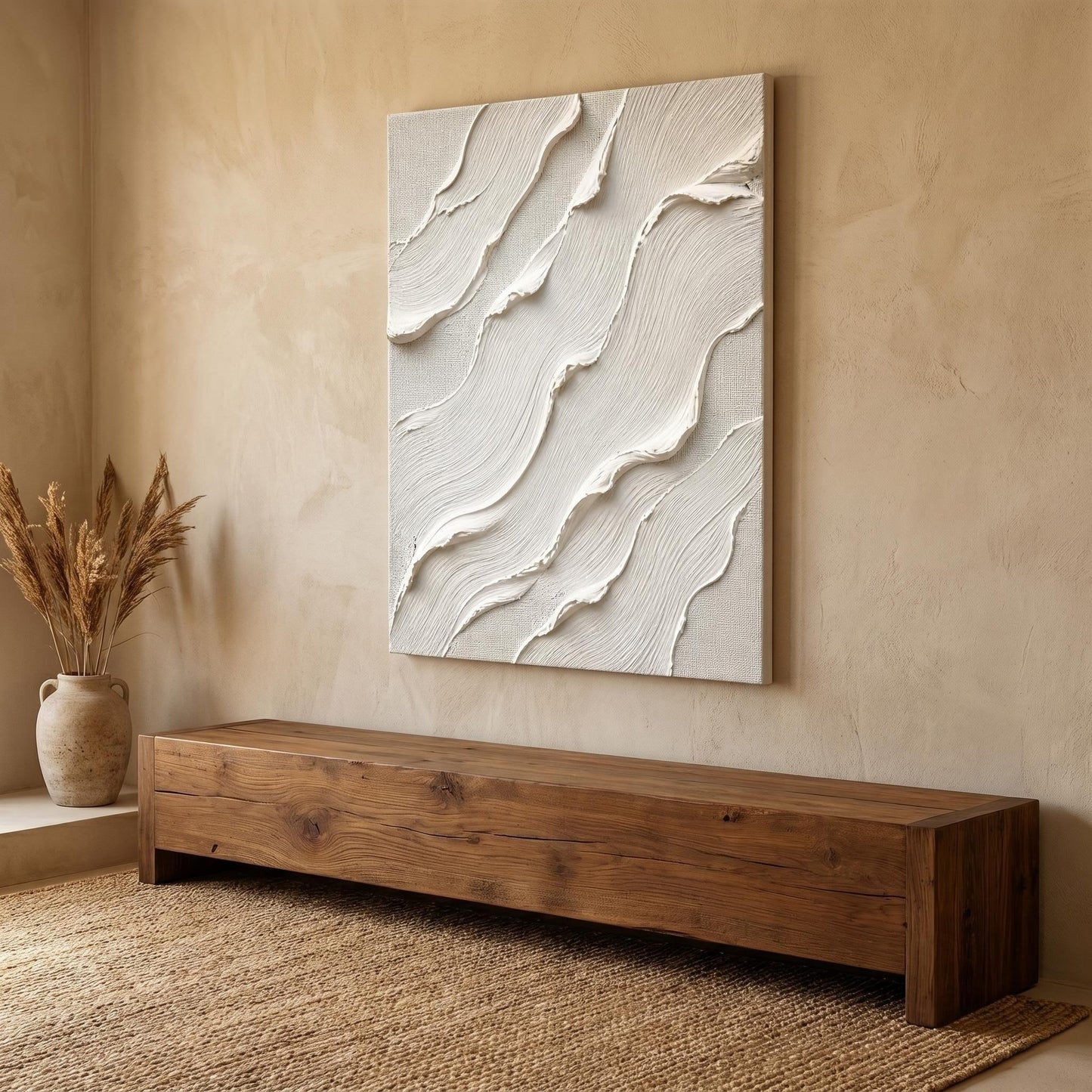 Wabi-Sabi Wall Art - White Flow