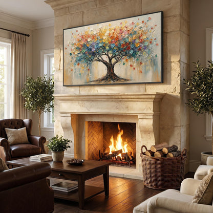 3D Textured Painting - Rainbow Tree of Life