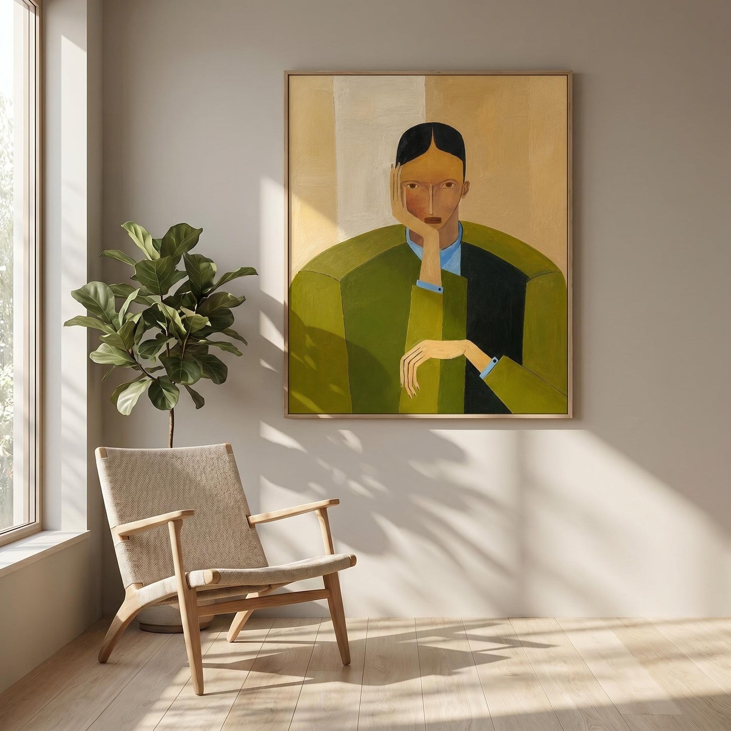 Abstract Art Painting - Contemplative Figure