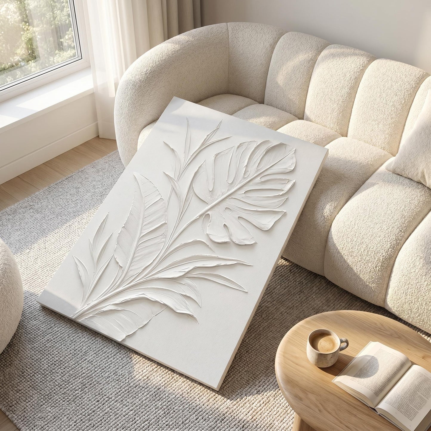 Minimalism - White Botanical Relief