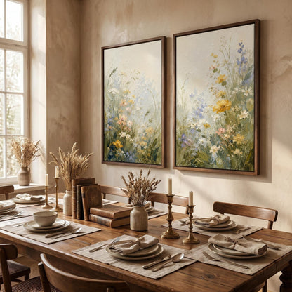Colorful Painting - Wildflower Meadow Diptych