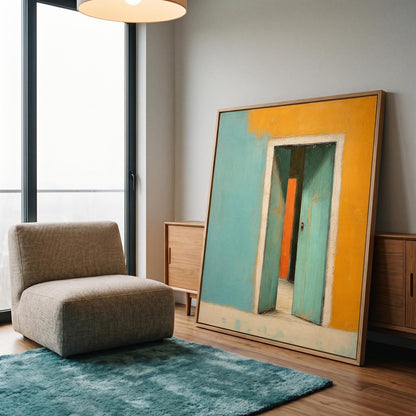 Abstract Art Painting - Minimalist Doorway Palette