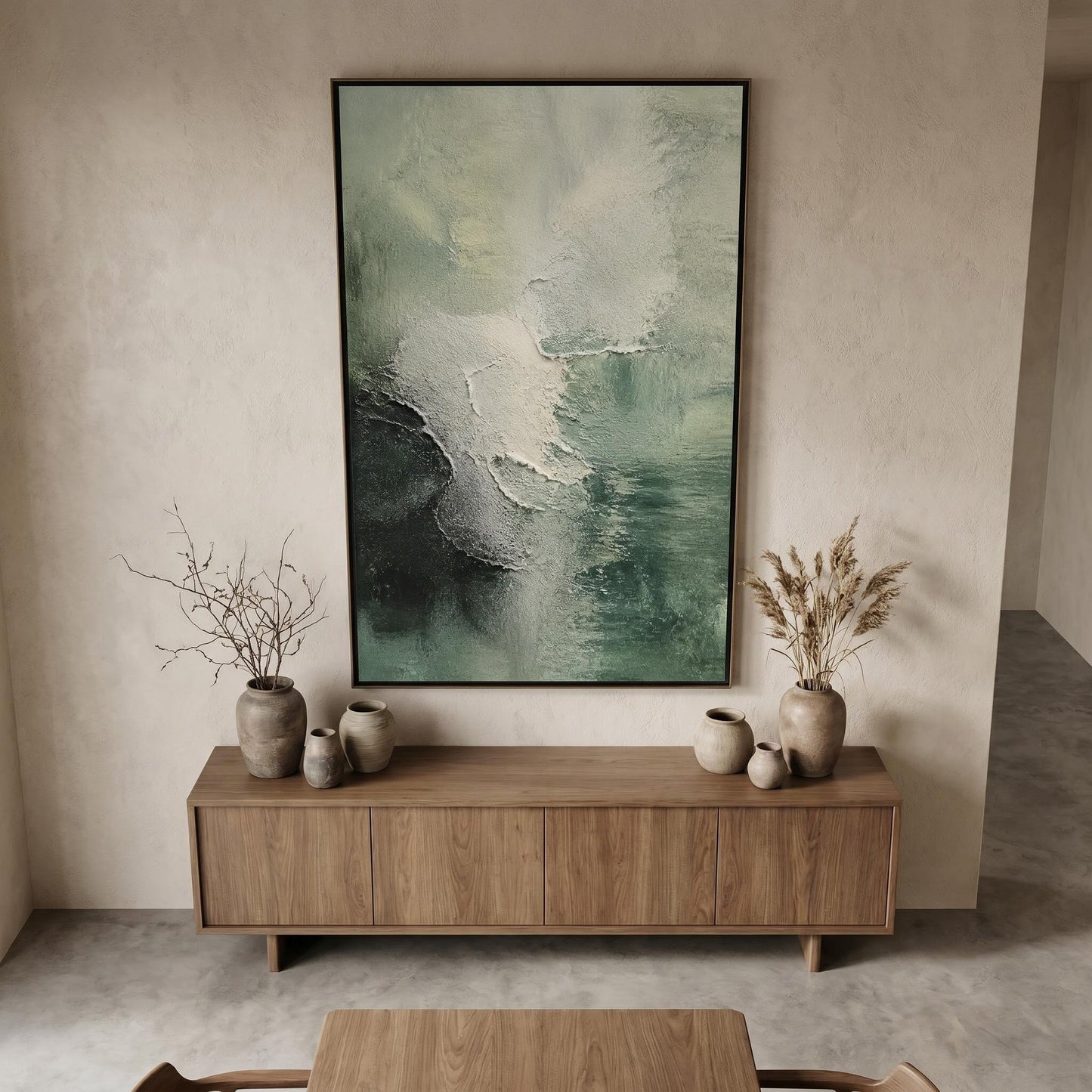 3D Textured Painting - Sage Green Mist