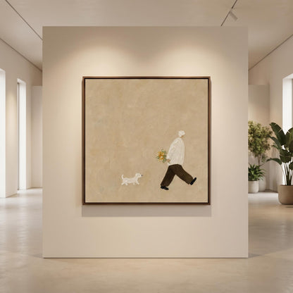 Minimalism - Stroll with Flowers & Pup