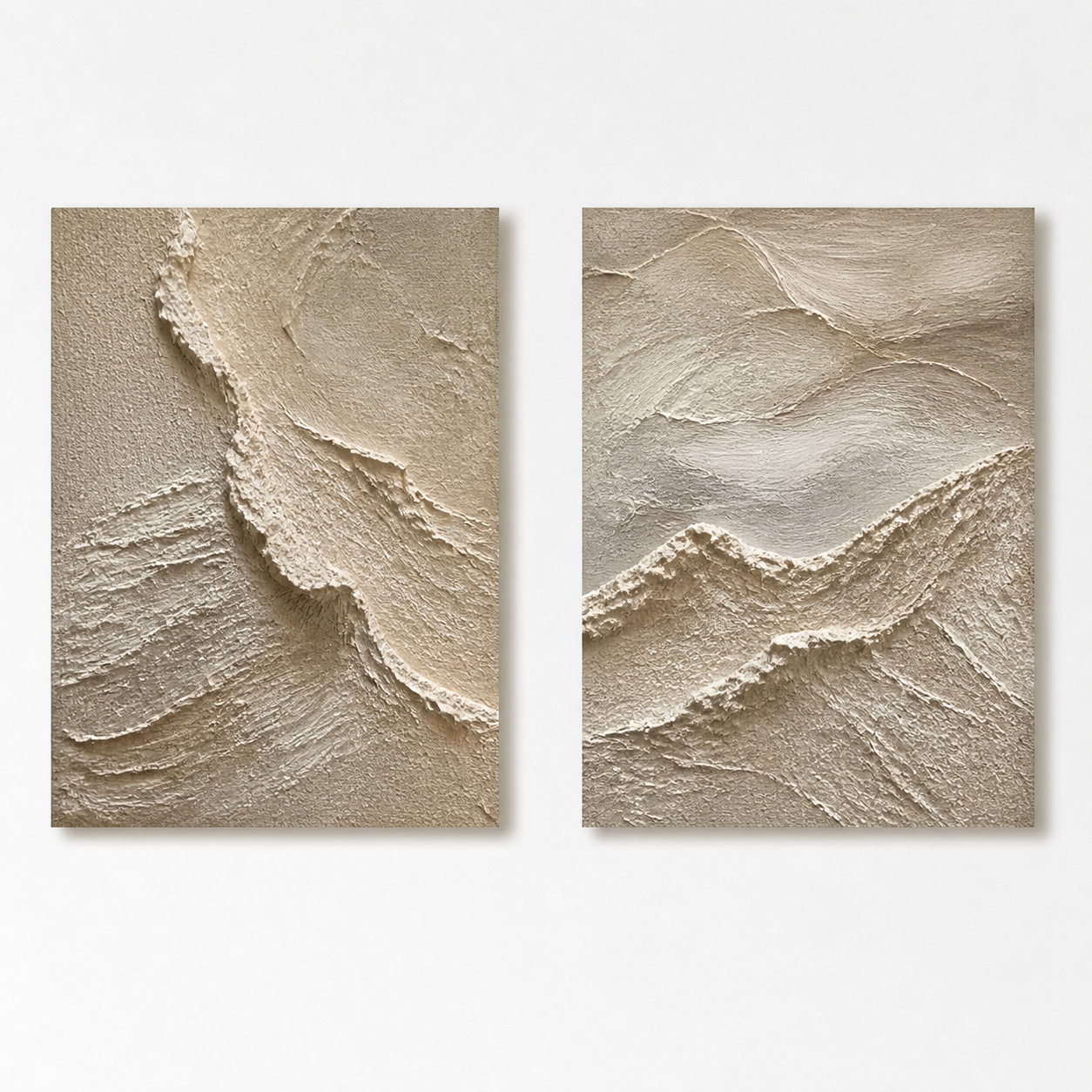 3D Textured Painting - Textured Terrain Diptych