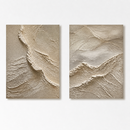 3D Textured Painting - Textured Terrain Diptych