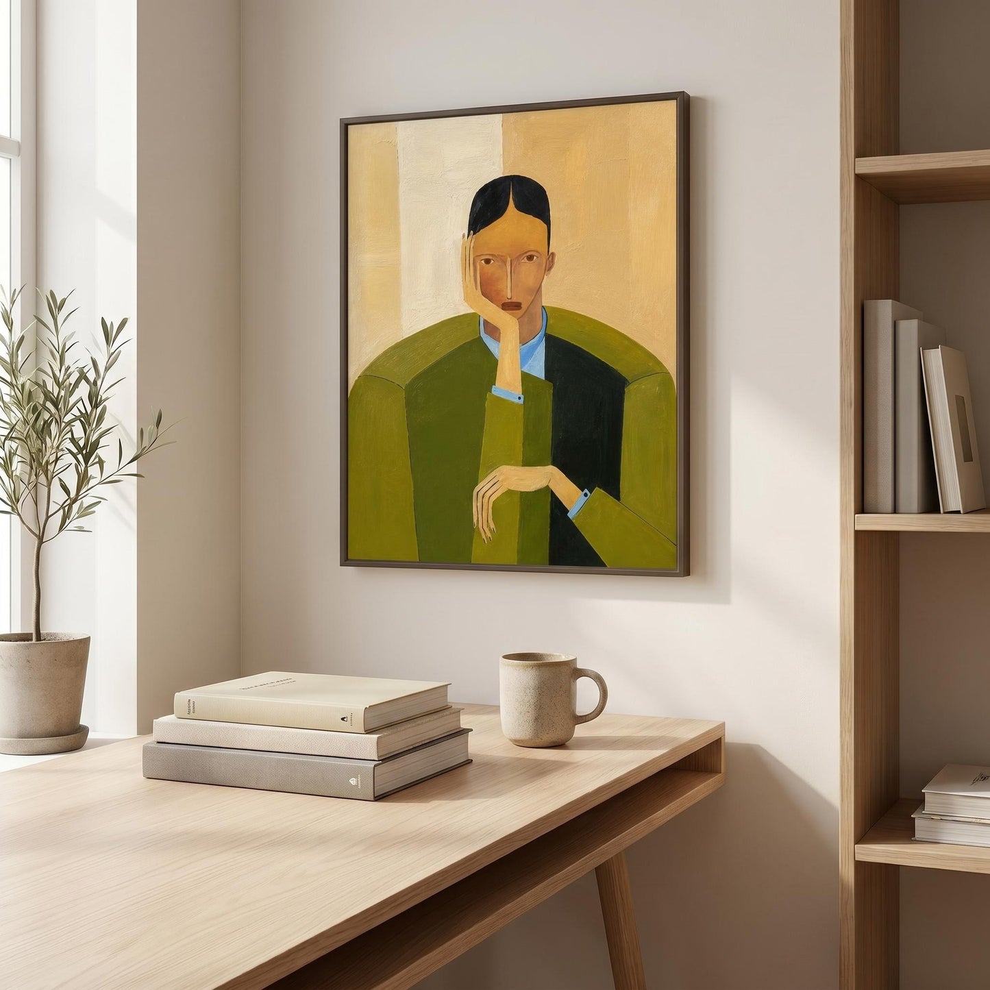 Abstract Art Painting - Contemplative Figure