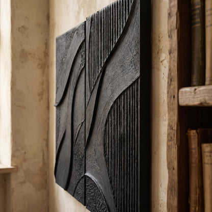 Wabi-Sabi Wall Art - Noir Flow Diptych