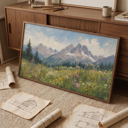 Wabi-Sabi Wall Art - Textured Mountain Meadow