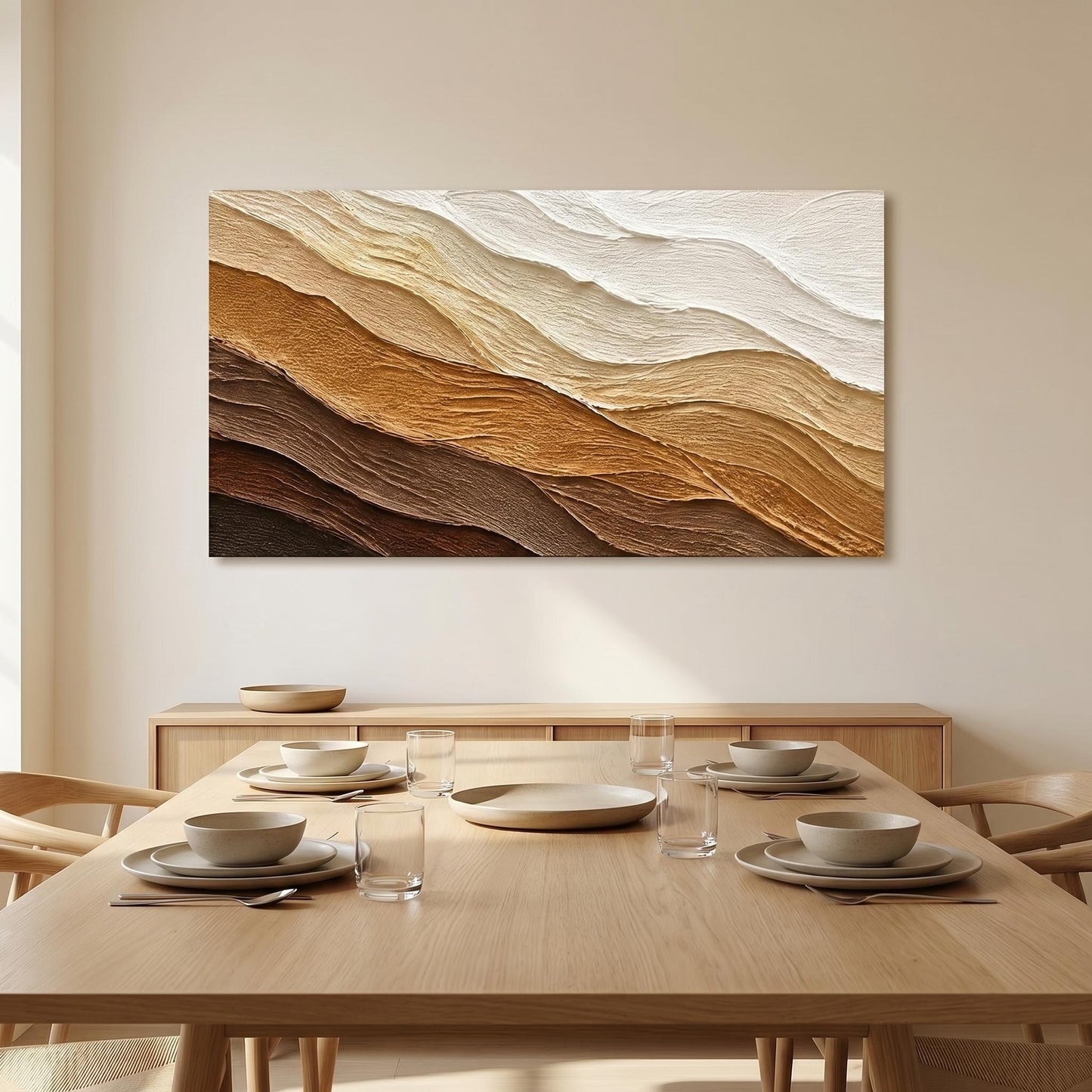 Wabi-Sabi Wall Art - Earthy Waves